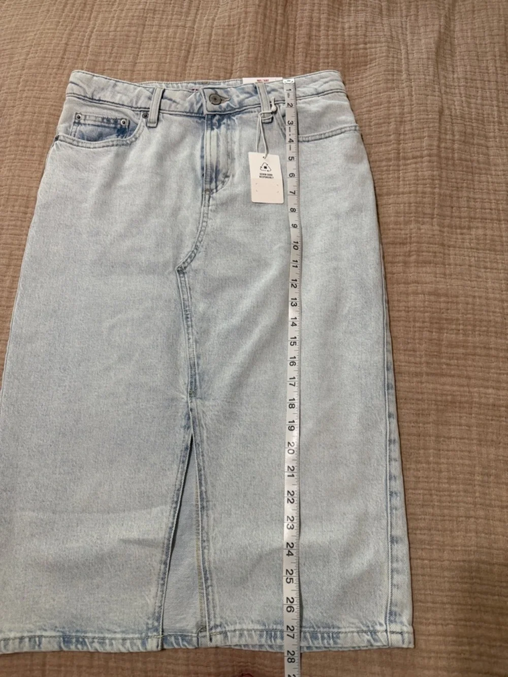 Lucky Brand Light Blue Denim Midi Skirt - Picture 4 of 5